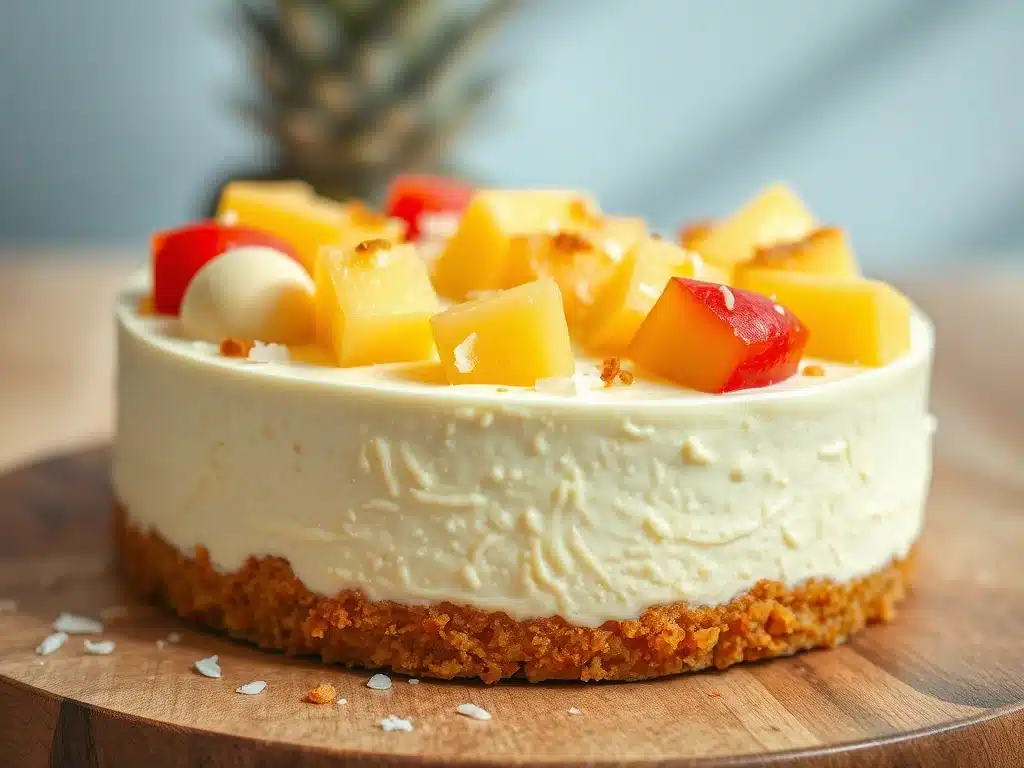 How To Make Almond Butter Greek Yogurt Cheesecake With Granola Crust 4 Creative Variations - Tropical Delight Cheesecake