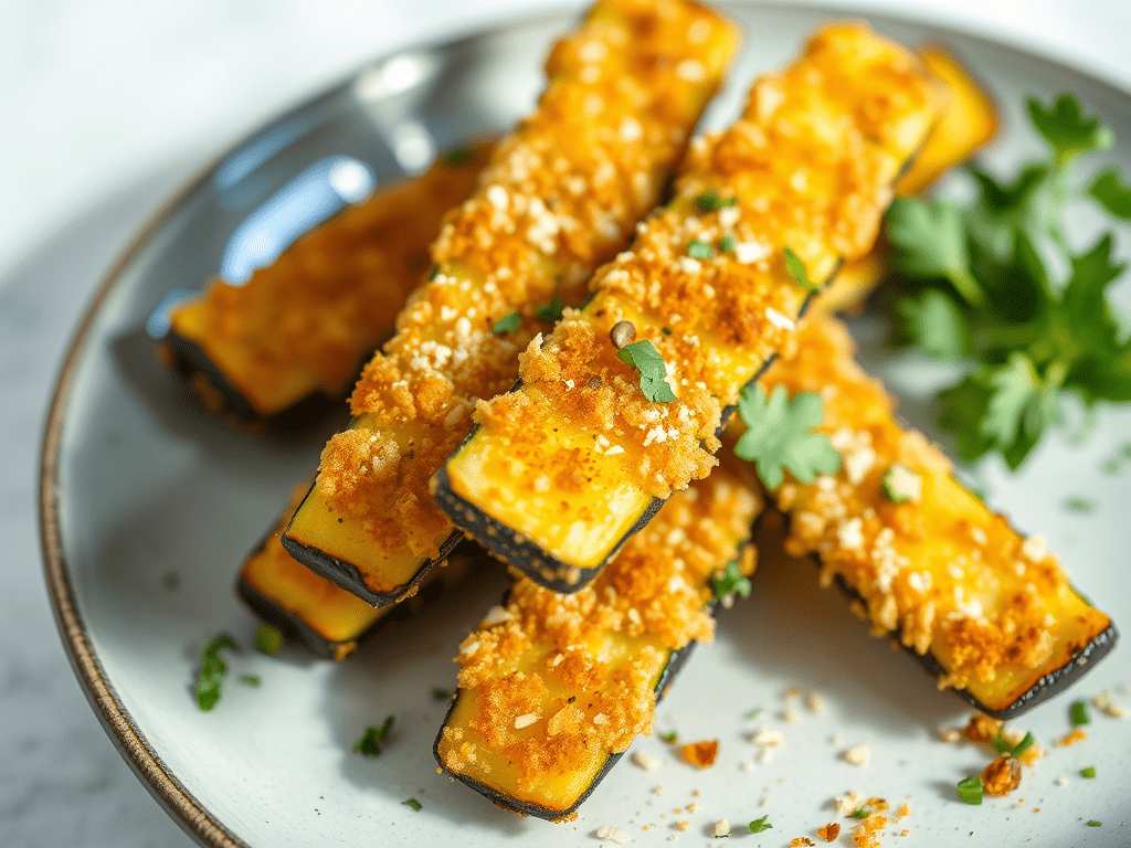 Keto Air Fryer Recipes - Parmesan Crusted Zucchini Fries
