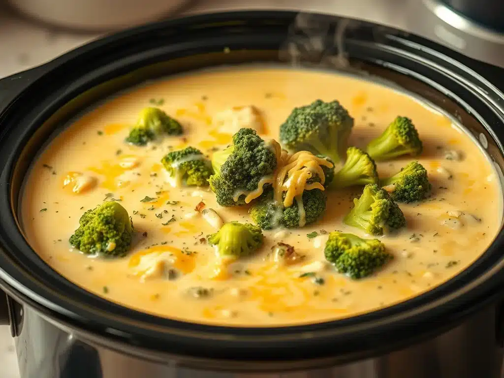 Keto Crockpot Recipes - Broccoli Cheese Soup