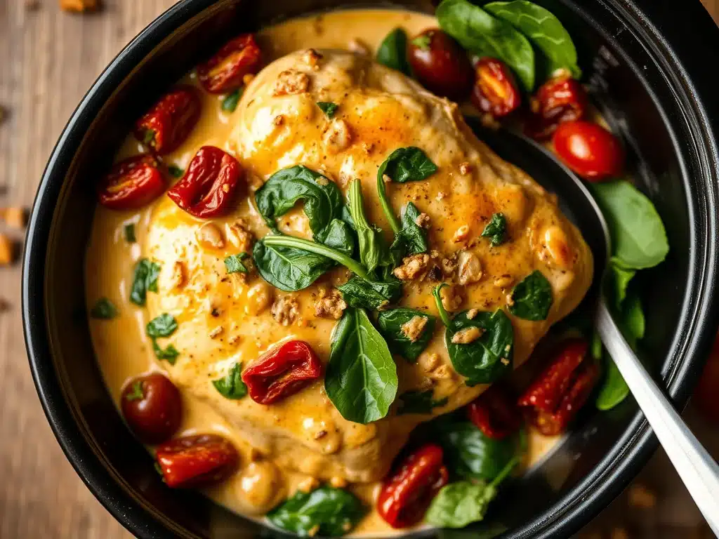 Keto Crockpot Recipes - Creamy Tuscan Chicken