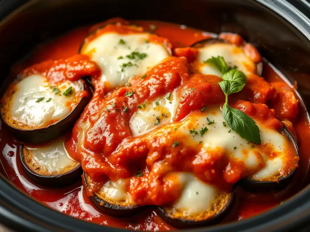 Keto Crockpot Recipes - Eggplant Parmesan