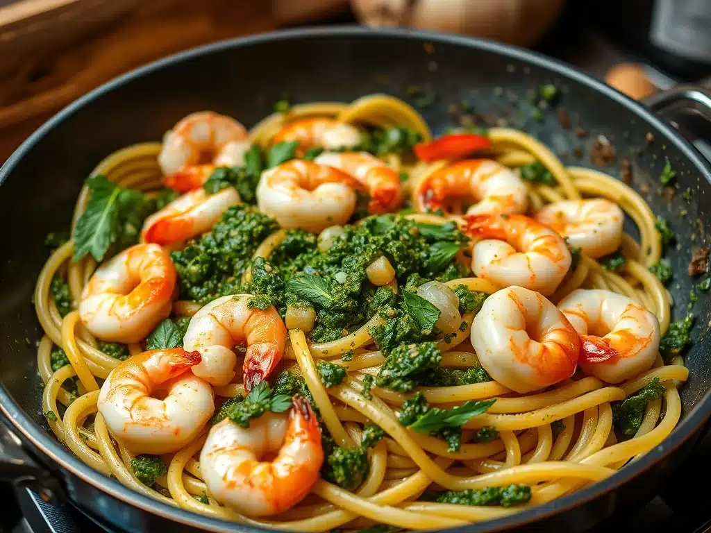 15 Scrumptious Shrimp Pasta Recipes for Your Culinary Adventures 7 Shrimp Pesto Pasta