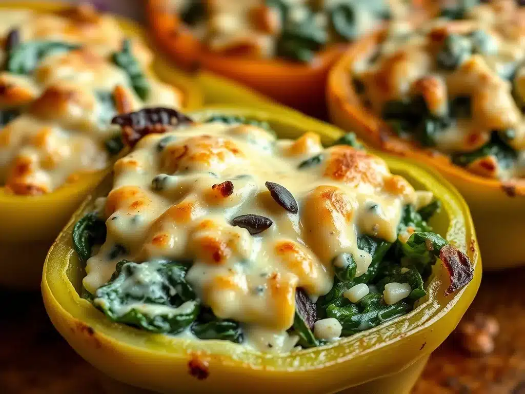 15 Best Frozen Spinach Recipes to Try Today 7 Spinach and Cheese Stuffed Peppers