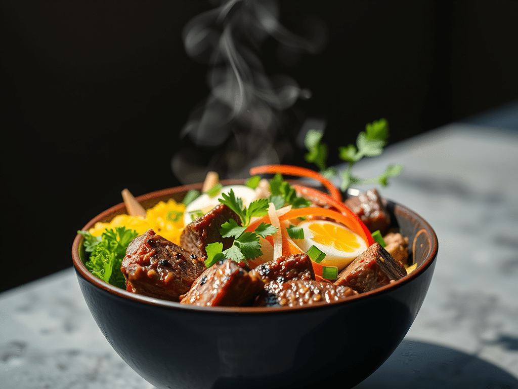 Tropical steak pineapple bowl