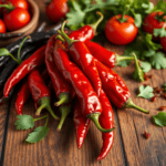 A variety of dried peppers used as guajillo chile substitutes resting on a kitchen counter