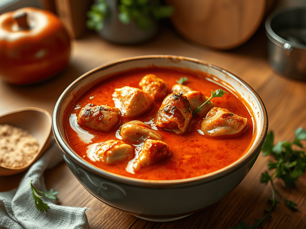 Smoky Chicken Tomato Bisque in a Bowl