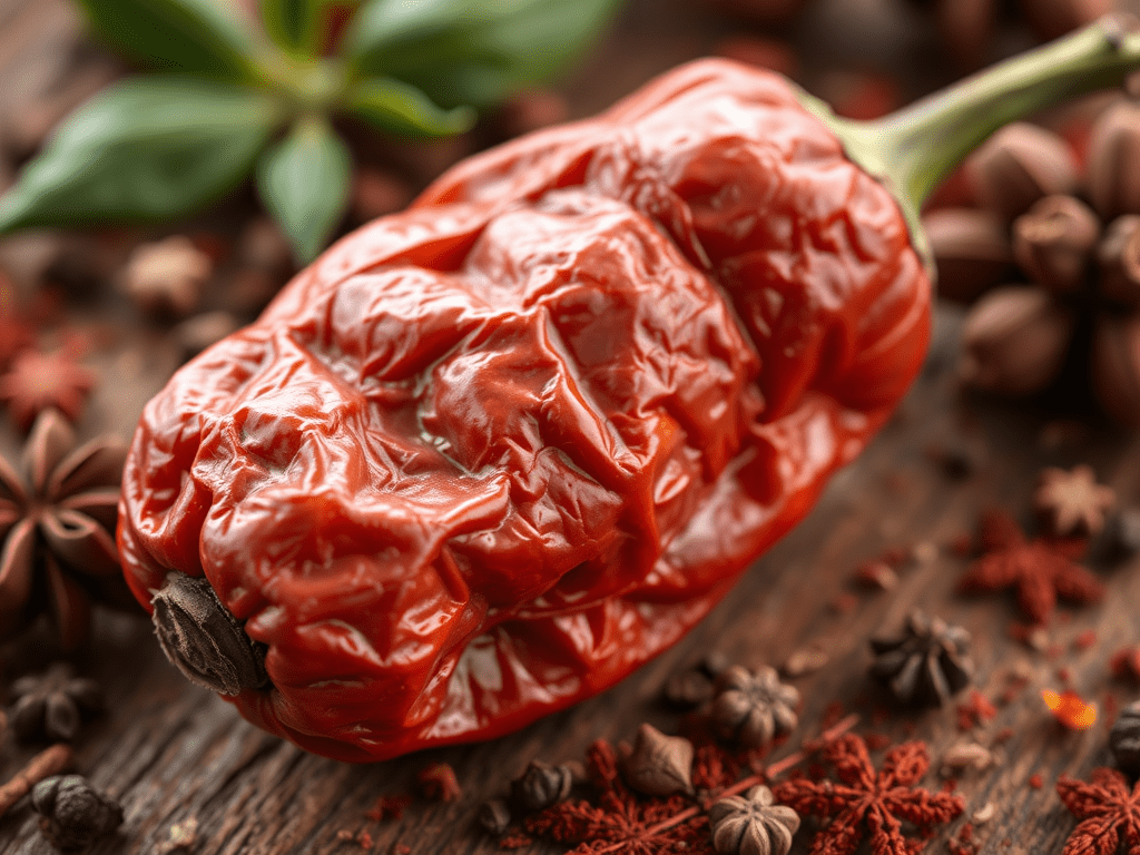 Close-up of chile ancho, a dried poblano pepper with smoky flavor, featured in Mangoes and Palm Trees' comprehensive guide