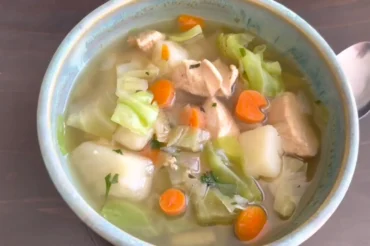 A palte of Chicken And Cabbage Soup