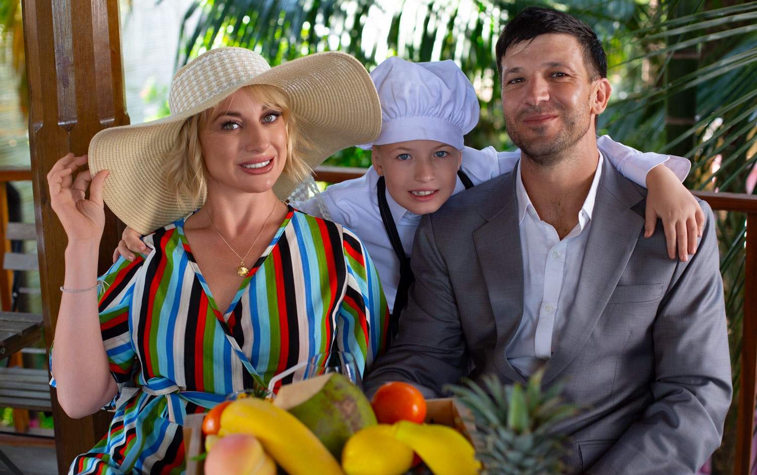 The Mayerhoffer family exploring a market together.