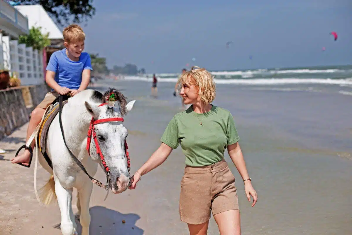Featured image for an article about a California family vacation, showing a sunny beach.