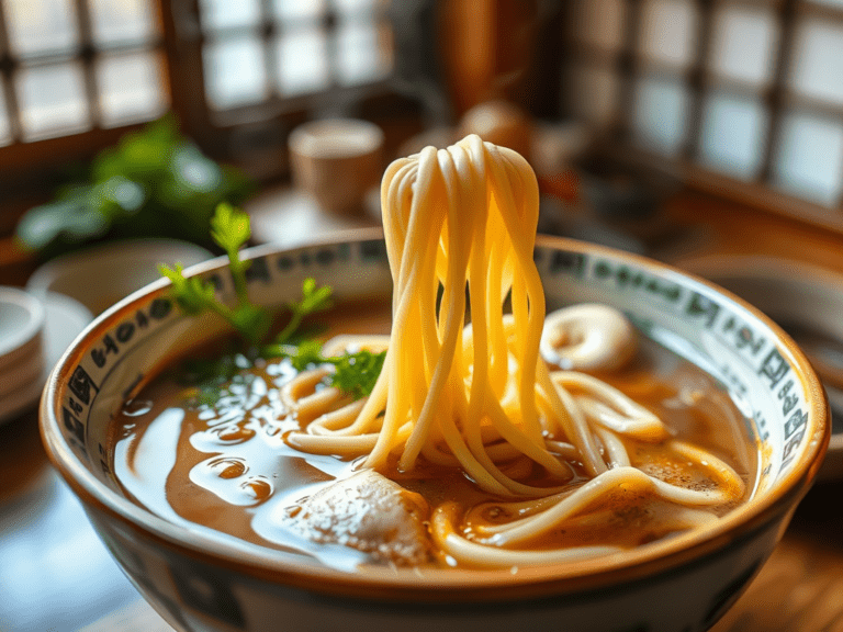 Japanese Udon Soup with Enoki