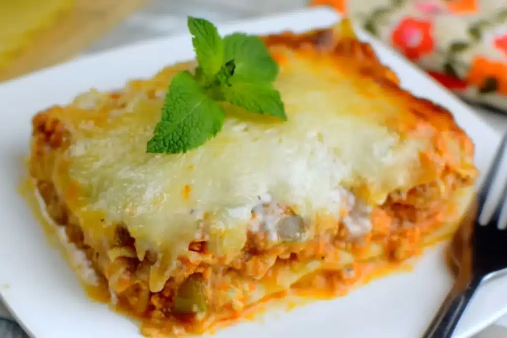 Perfectly layered Ronzoni Lasagna prepared by Oliver and Natalia Mayerhoffer, demonstrating strong structural integrity.