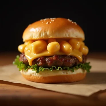 Japanese-American fusion of teriyaki beef and creamy mac and cheese sliders.