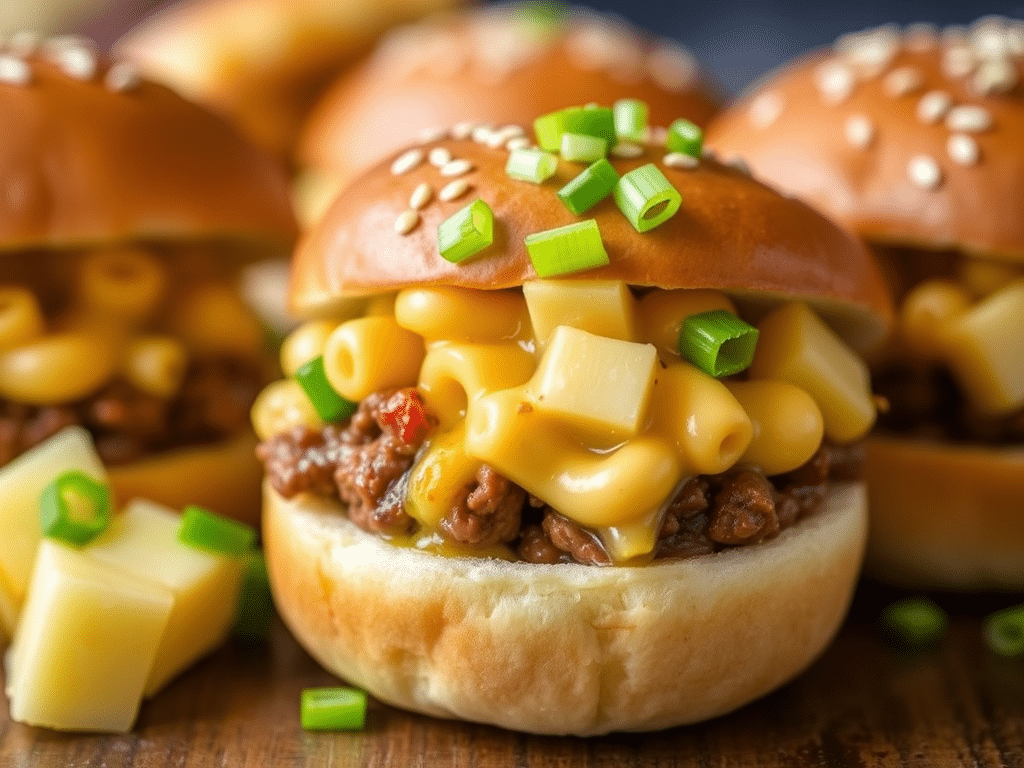 A flat lay of quality ingredients for Teriyaki Mac and Cheese Sliders including ground beef, slider buns, and cheese.