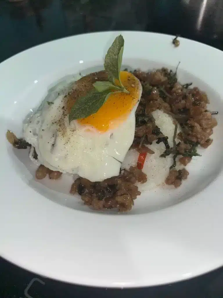 authentic Pad Kra Pao recipe finished ready to eat