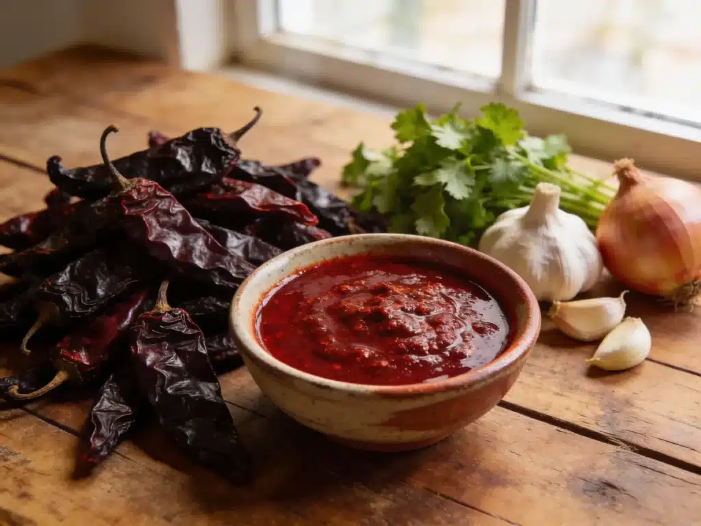 Recipes With Ancho Peppers: Authentic Mexican ingredients on table