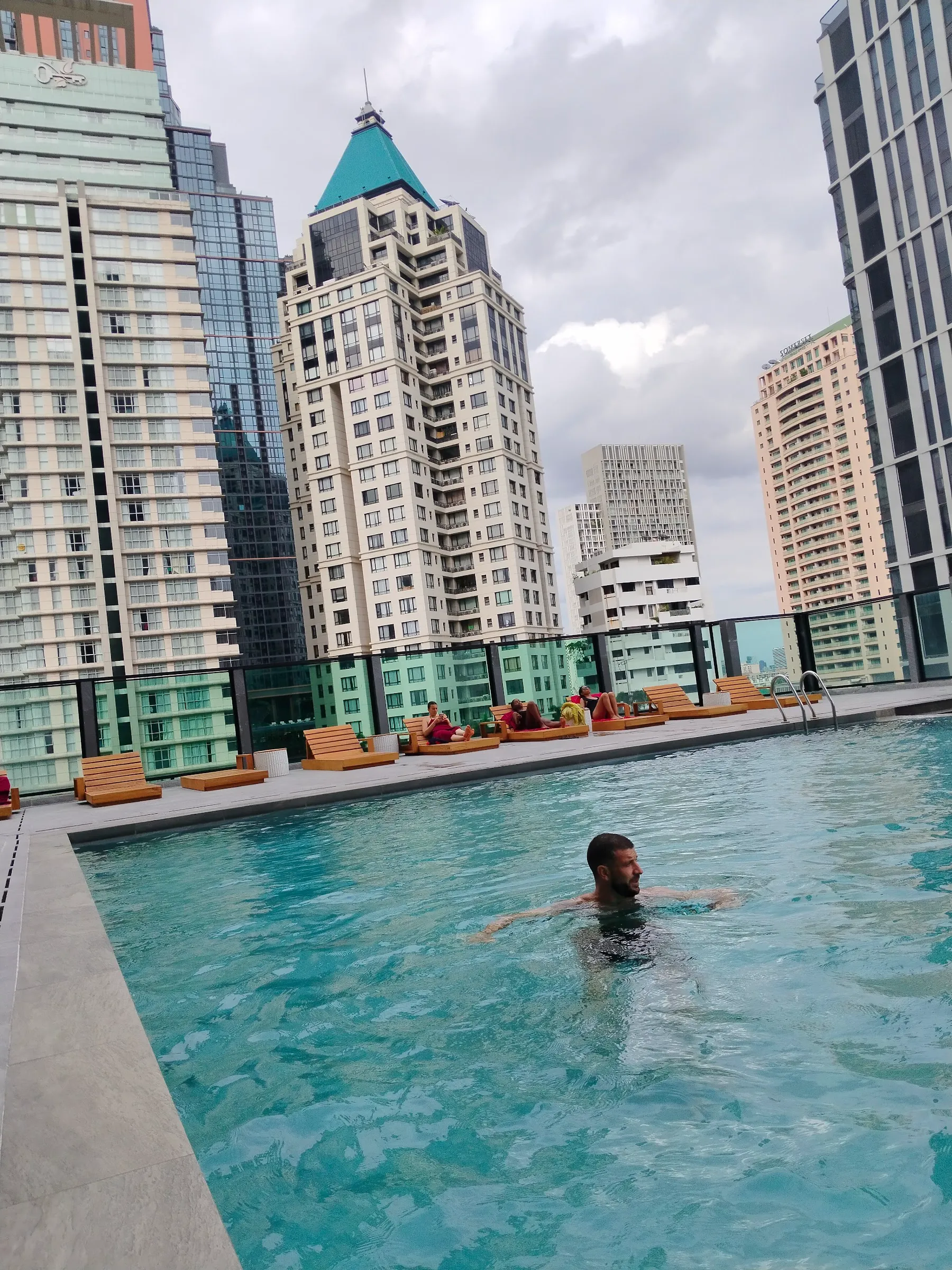 Oliver Mayerhoffer in a Bangkok swimming pool