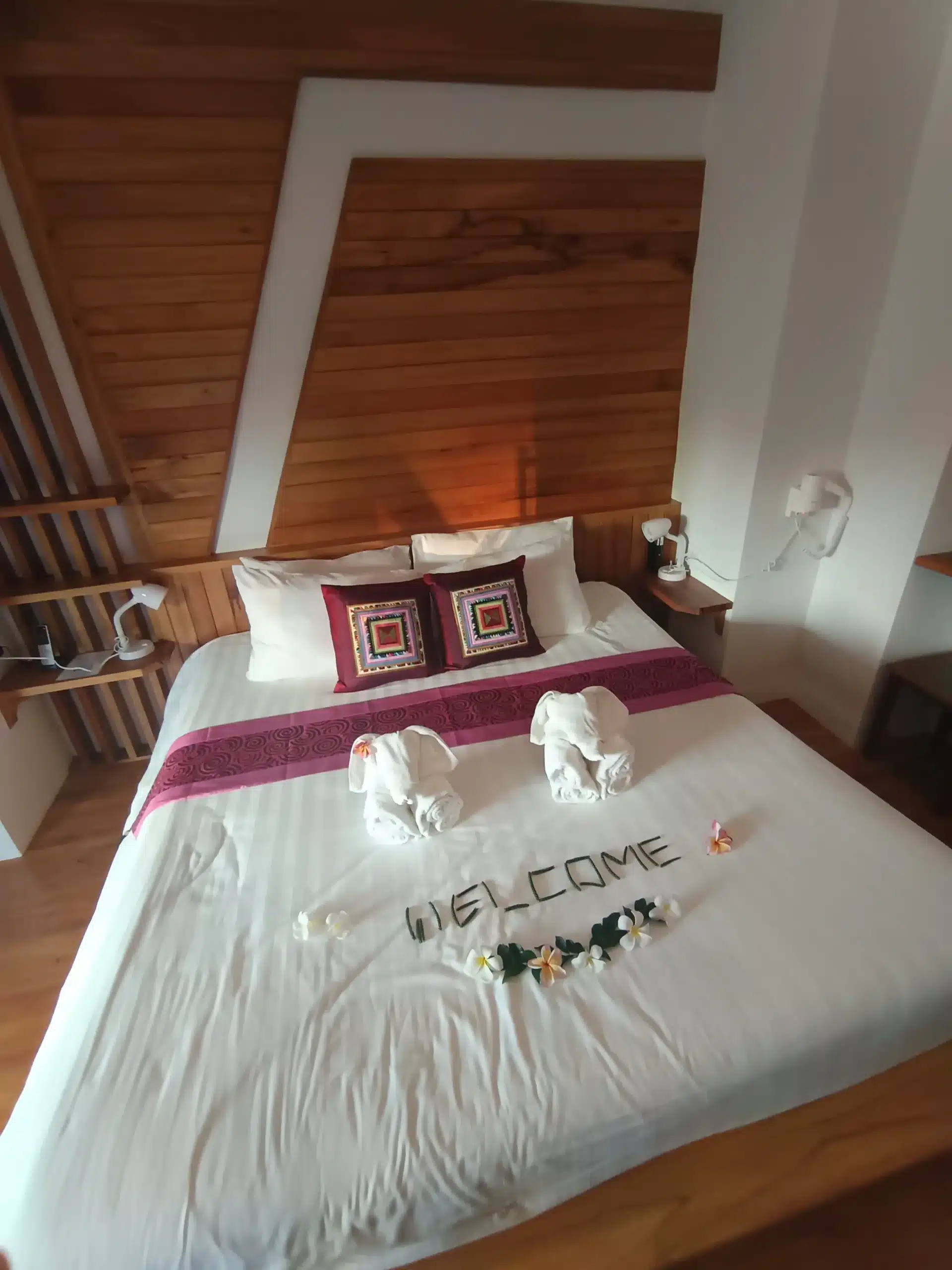 Boutique resort welcome bedroom detail near Bophut Fisherman Village
