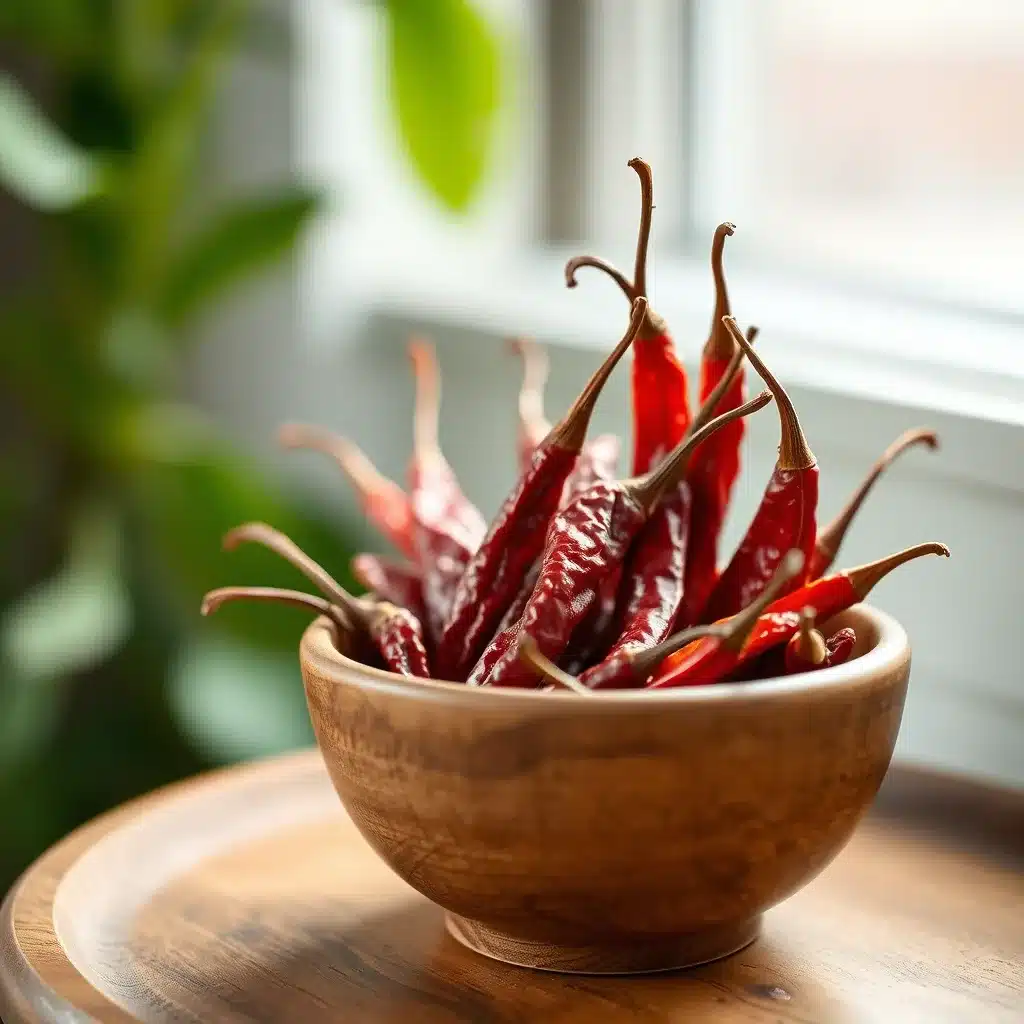 Dried arbol chile peppers