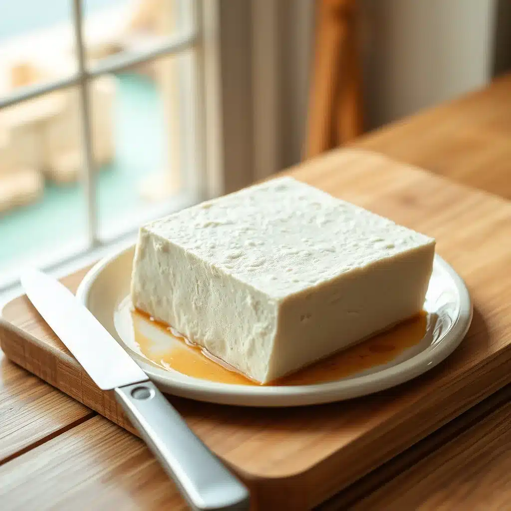 Illustrative extra-firm tofu block before pressing