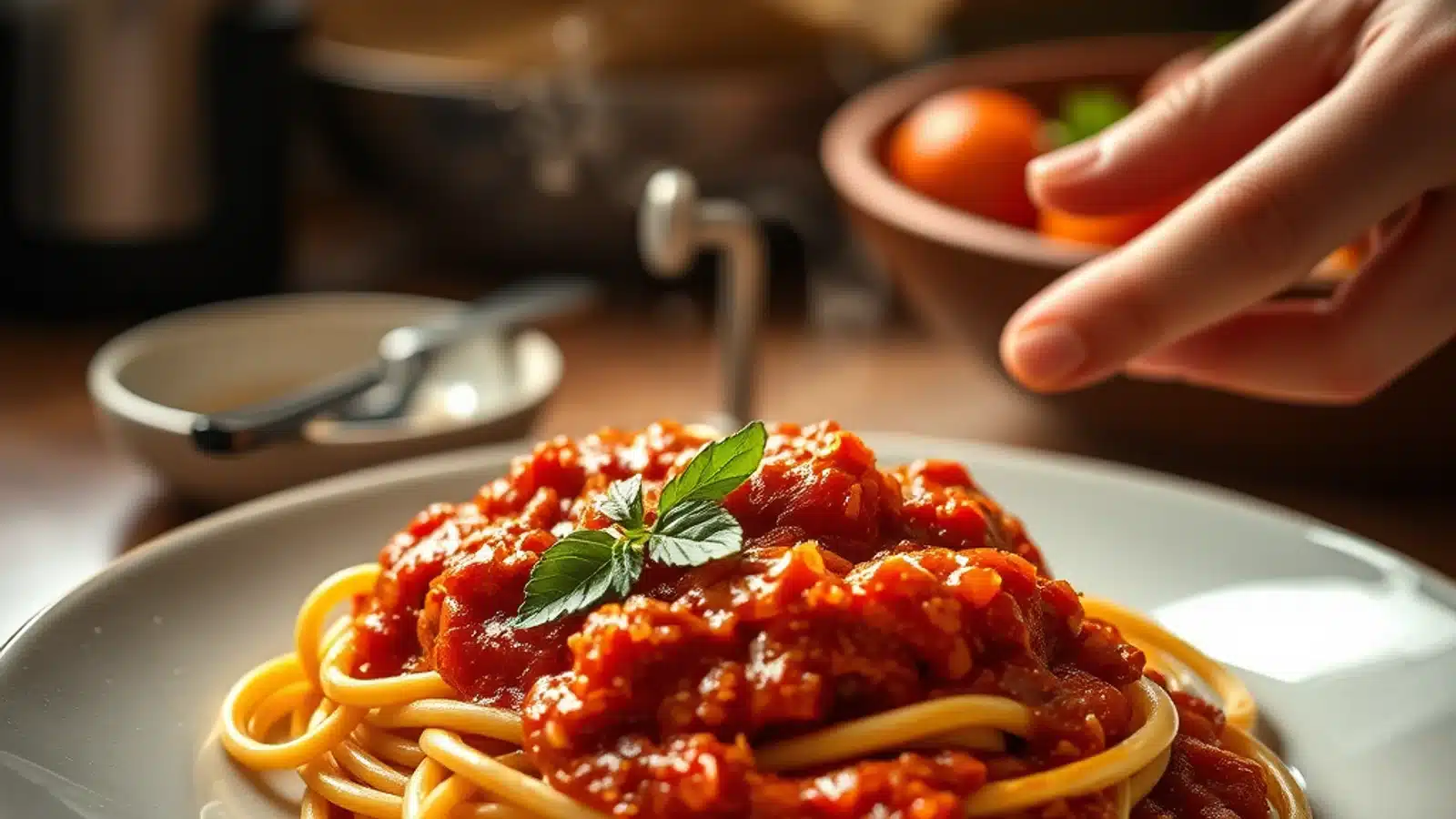 Tomato Paste for Tomato Sauce: Salvatore's Pan Marinara Method 23 Spaghetti with tomato sauce made from tomato paste