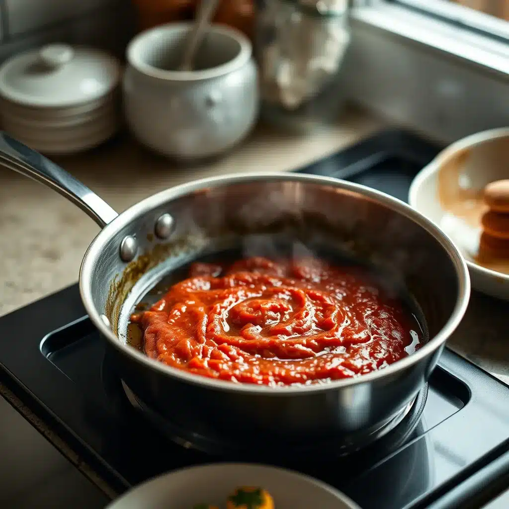 Tomato Paste for Tomato Sauce: Salvatore's Pan Marinara Method 24 Tomato paste blooming in olive oil in a skillet