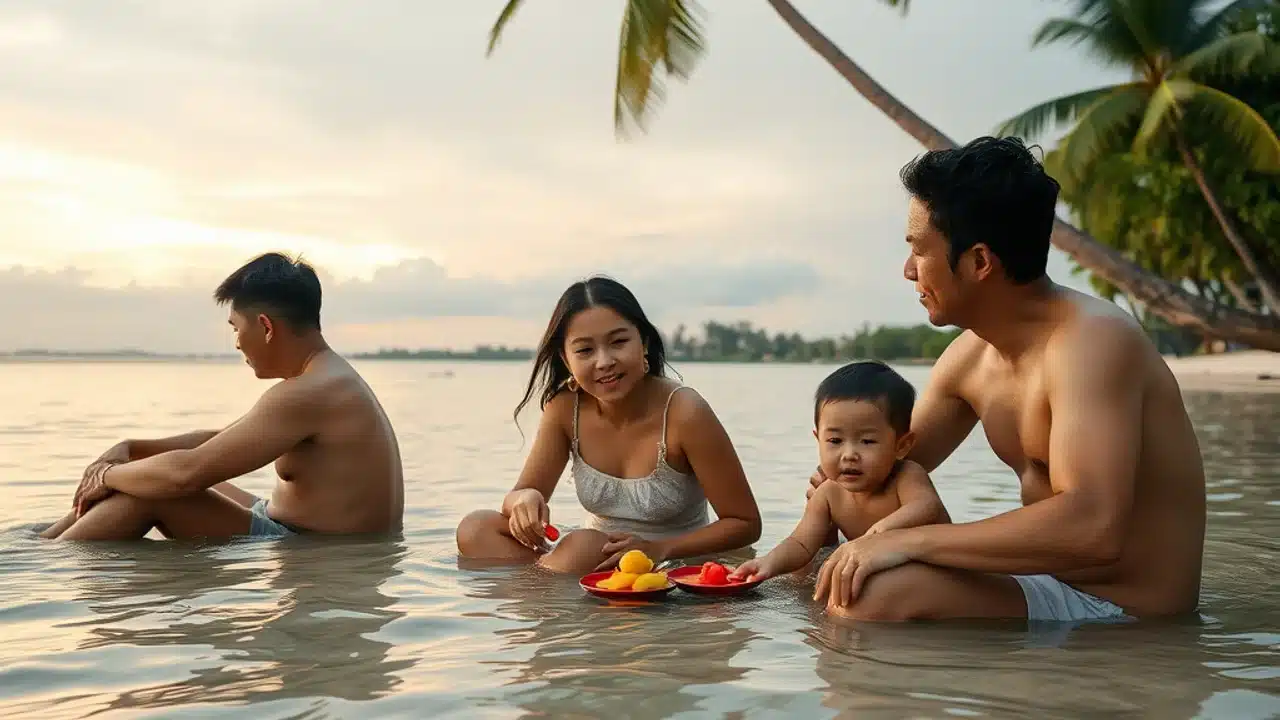 Illustrative Lipa Noi shallow west-coast beach on Koh Samui