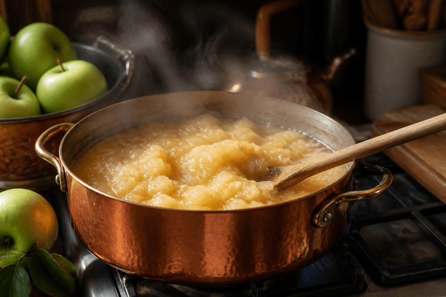Pork Chops and Applesauce Recipe 25 Bramley-style apples simmering into applesauce